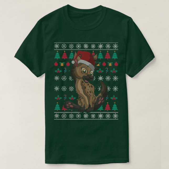 Camiseta Navidades de Santa Claus Hyena Ugly (Diseño del anverso)