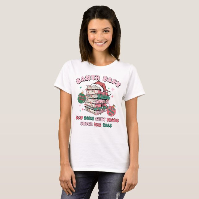 Camiseta Navidades de Santa Claus mutan a sus lectores libr (Anverso completo)