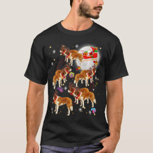 Camiseta Navidades de Santa Claus Riding Saint Bernard Paja