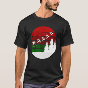 Camiseta Navidades de Santa Claus Sleigh Rendeer XMas Retro