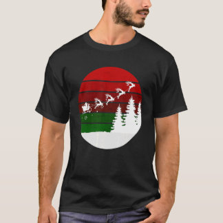 Camiseta Navidades de Santa Claus Sleigh Rendeer XMas Retro