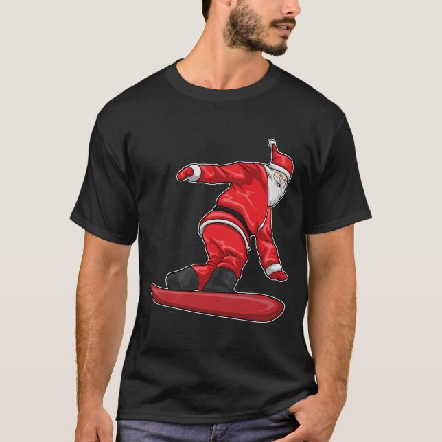 Camiseta Navidades de Santa Claus Snowboard (Anverso)