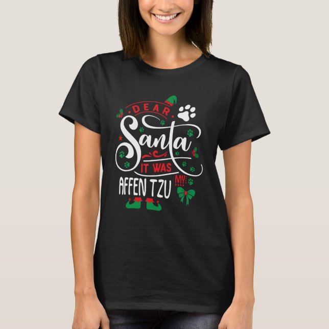 Camiseta Navidades de Santa Cláusula Elf Xmas raza Perro Af (Anverso)
