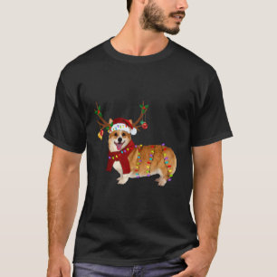 Camiseta Navidades de Santa Corgi para la luz de los renos