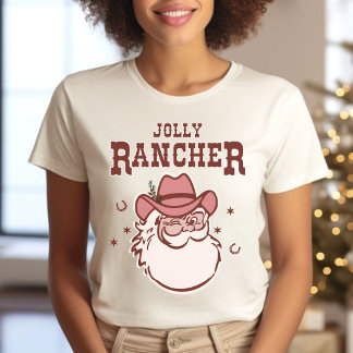Camiseta Navidades de Santa Cowboy Rancher