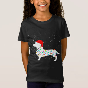 Camiseta Navidades de Santa Dachshund iluminan Dachshund Pa