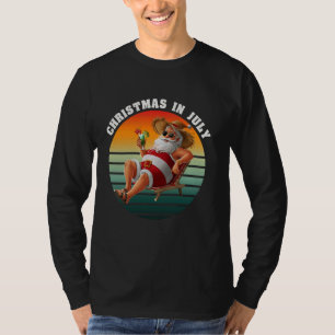 Camiseta Navidades de Santa de Julio de vacaciones en veran