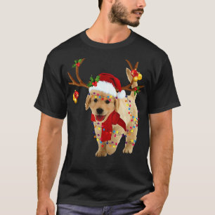 Camiseta Navidades de Santa de la Luz de los Renos de Gold