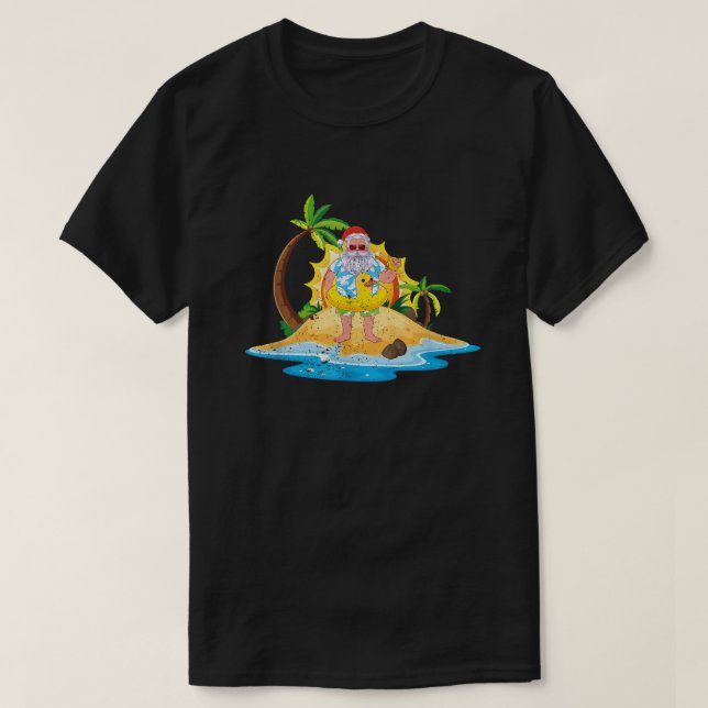 Camiseta Navidades de Santa  divertidos en verano de la pla (Diseño del anverso)