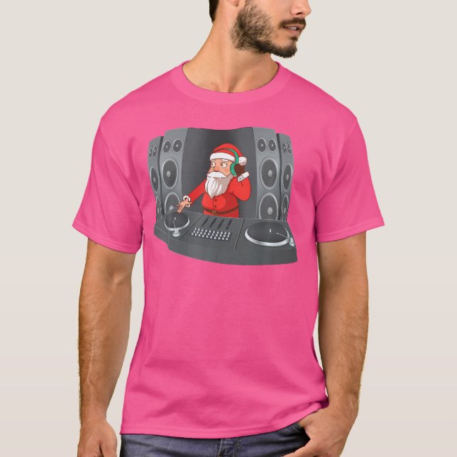 Camiseta Navidades de Santa Dj obsequian a Deejay Techno Hi (Anverso)
