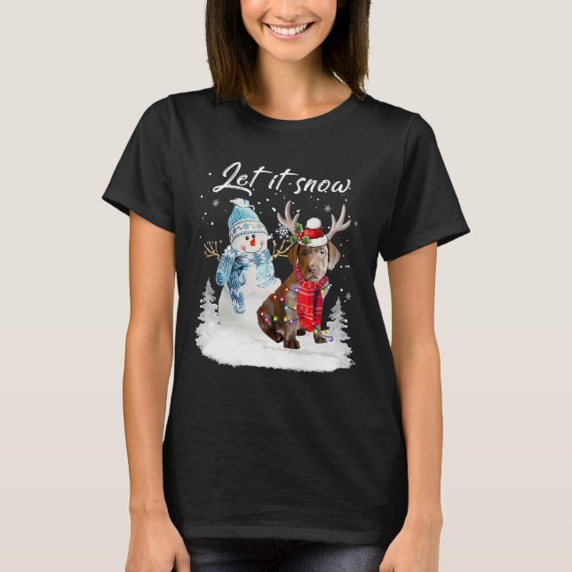 Camiseta Navidades de Santa Dog de Labrador Snowman Xma (Anverso)