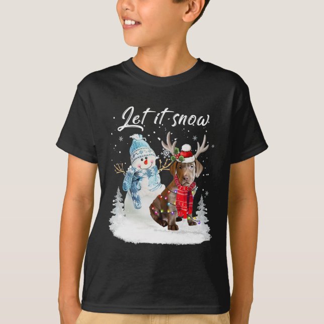 Camiseta Navidades de Santa Dog de Labrador Snowman Xma (Anverso)