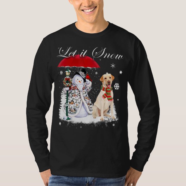 Camiseta Navidades de Santa Dog de Labrador Snowman Xma (Anverso)
