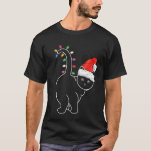 Camiseta Navidades De Santa Gata Color Liderado Gracioso Ga
