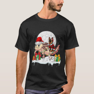 Camiseta Navidades de Santa German Shepherd Riding Axolotl