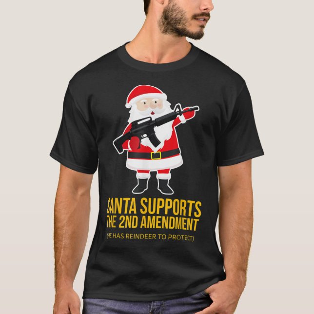 Camiseta Navidades de Santa Gun 2ª Enmienda (Anverso)