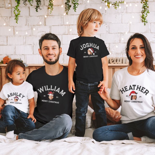 Camiseta Navidades de Santa Hat con fotos de caras divertid (Subido por el creador)