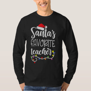 Camiseta Navidades de Santa Hat encienden la enseñanza favo