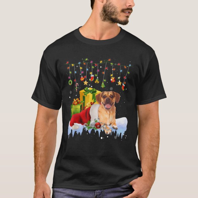 Camiseta Navidades de Santa Hat iluminan a Navidades Pajama (Anverso)