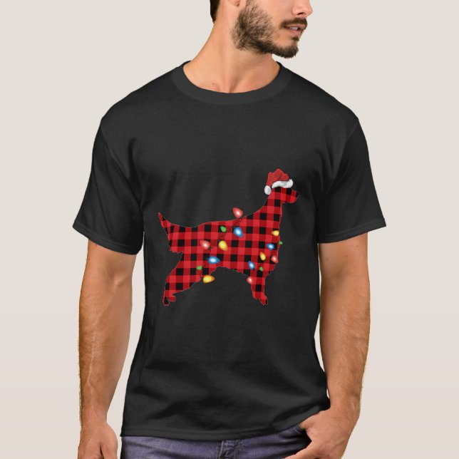 Camiseta Navidades de Santa Hat Setter Pajama irlandés (Anverso)