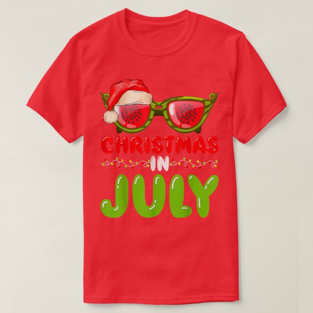Camiseta Navidades De Santa Hat Watermelon Gafas De Sol En  (Diseño del anverso)