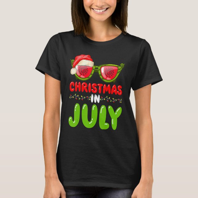 Camiseta Navidades De Santa Hat Watermelon Gafas De Sol En  (Anverso)