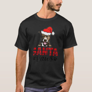 Camiseta Navidades de Santa Paws Perro Pitbull Navidad