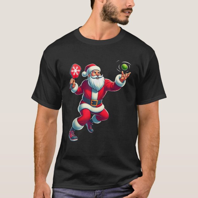 Camiseta Navidades de Santa Pickleball Hombres Niños Hombre (Anverso)