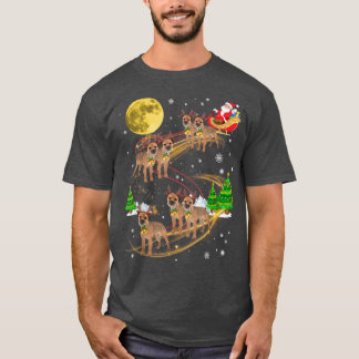 Camiseta Navidades de Santa Reindeer Border Terrier Encende
