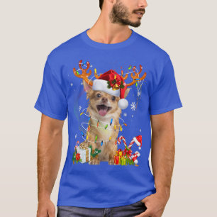 Camiseta Navidades de Santa Reindeer Chihuahua iluminan per