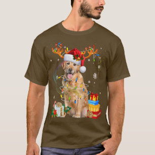 Camiseta Navidades de Santa Reindeer Golden Retriever