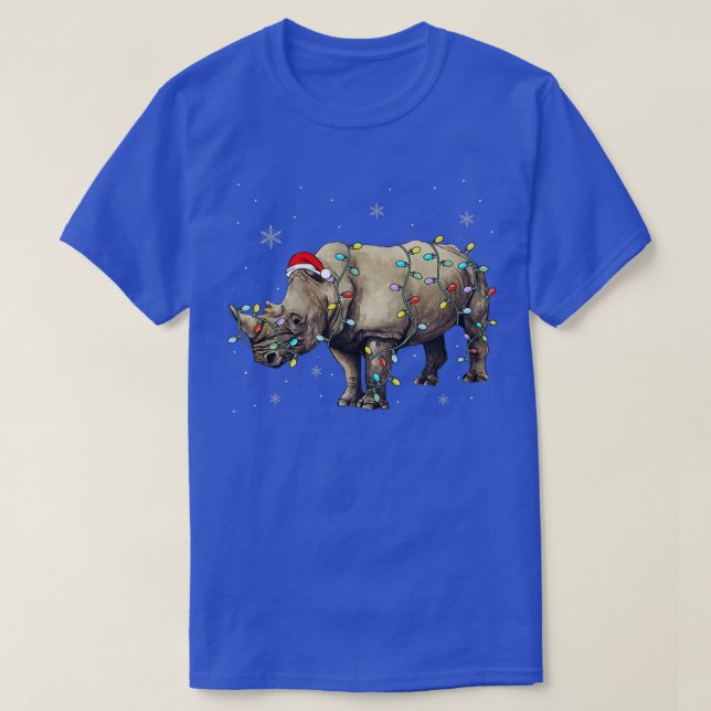 Camiseta Navidades de Santa Rhino alumbran al dinero del am (Diseño del anverso)