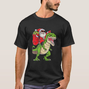 Camiseta Navidades de Santa Riding Dinosaur T Rex