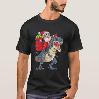 Camiseta Navidades de Santa Riding Dinosaur T rex Regalos N