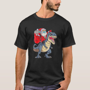 Camiseta Navidades de Santa Riding Dinosaur T Rex Santa con