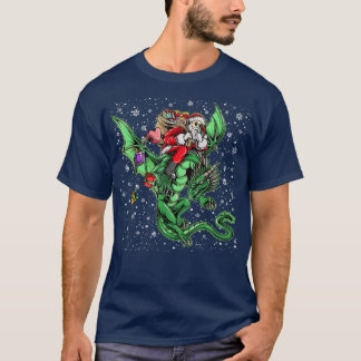 Camiseta Navidades de Santa Riding Dragon Hombres Noches pa