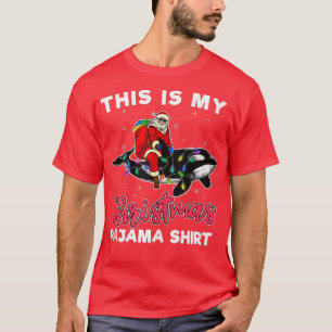 Camiseta Navidades de Santa Riding Orca Pajama Whale Lover