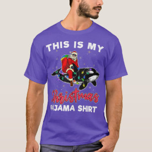 Camiseta Navidades de Santa Riding Orca Pajama Whale Lover