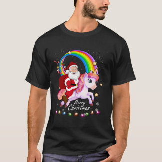 Camiseta Navidades de Santa Riding Unicornio regalos de Nav