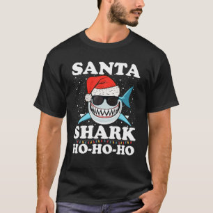 Camiseta Navidades De Santa Shark Ho-Ho-Ho En Navidades De 