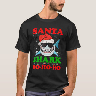 Camiseta Navidades De Santa Shark Ho-Ho-Ho En Navidades De 