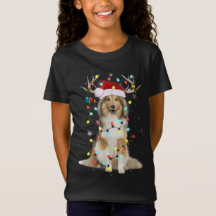 Camiseta Navidades de Santa Shetland Sheepdog Reindes Light