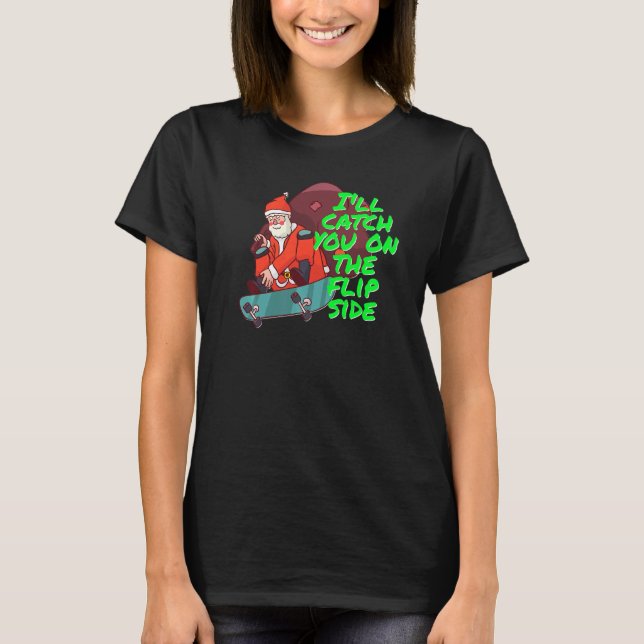 Camiseta Navidades de Santa Skateboard Skateboarding 5 (Anverso)