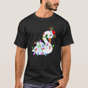 Camiseta Navidades de Santa Swan iluminan navidades de aves