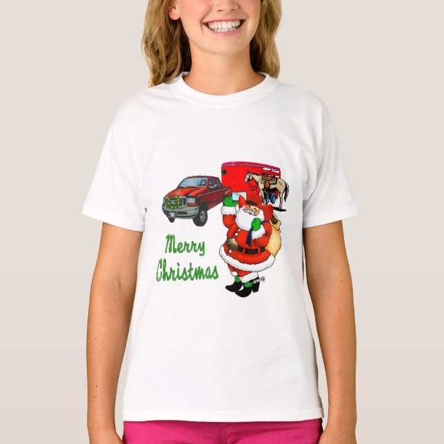 Camiseta Navidades de Santa Trailer de Camión Rodeo Occiden (Anverso)
