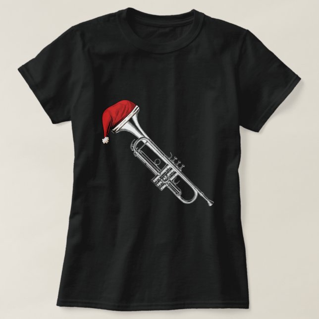 Camiseta Navidades de Santa Trumpet en Navidad de música ja (Diseño del anverso)