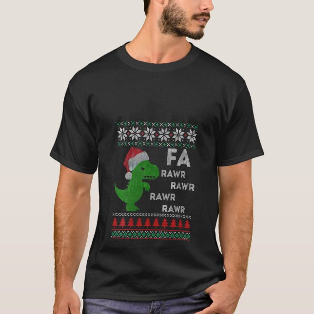 Camiseta Navidades de Santa Ugly de dinosaurios de Rex Fa R (Anverso)