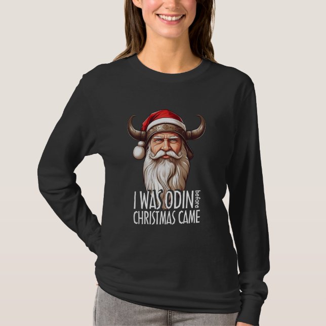 Camiseta Navidades de Santa Viking, hombres, yo fui Odin an (Anverso)
