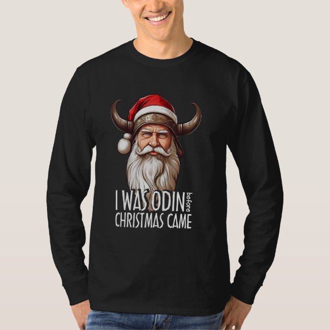 Camiseta Navidades de Santa Viking, hombres, yo fui Odin an (Anverso)
