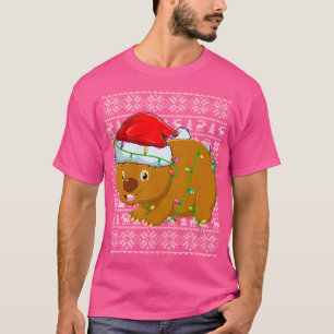 Camiseta Navidades de Santa Wombat iluminan las famosas nav